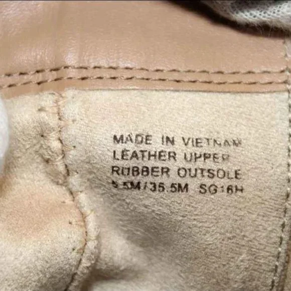 Michael Kors MK Designer Womens Beige Leather Booties Heels Boots Size 5.5 - Picture 7 of 8